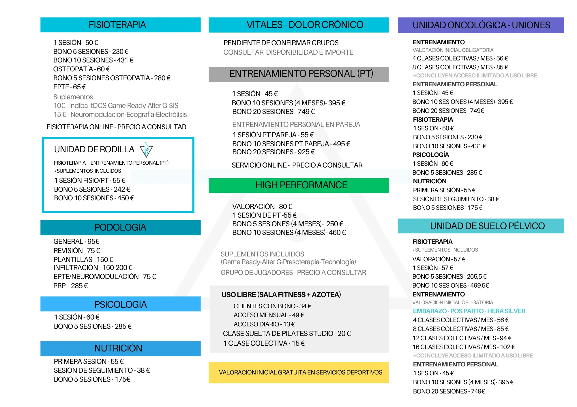 servicios individuales 2026